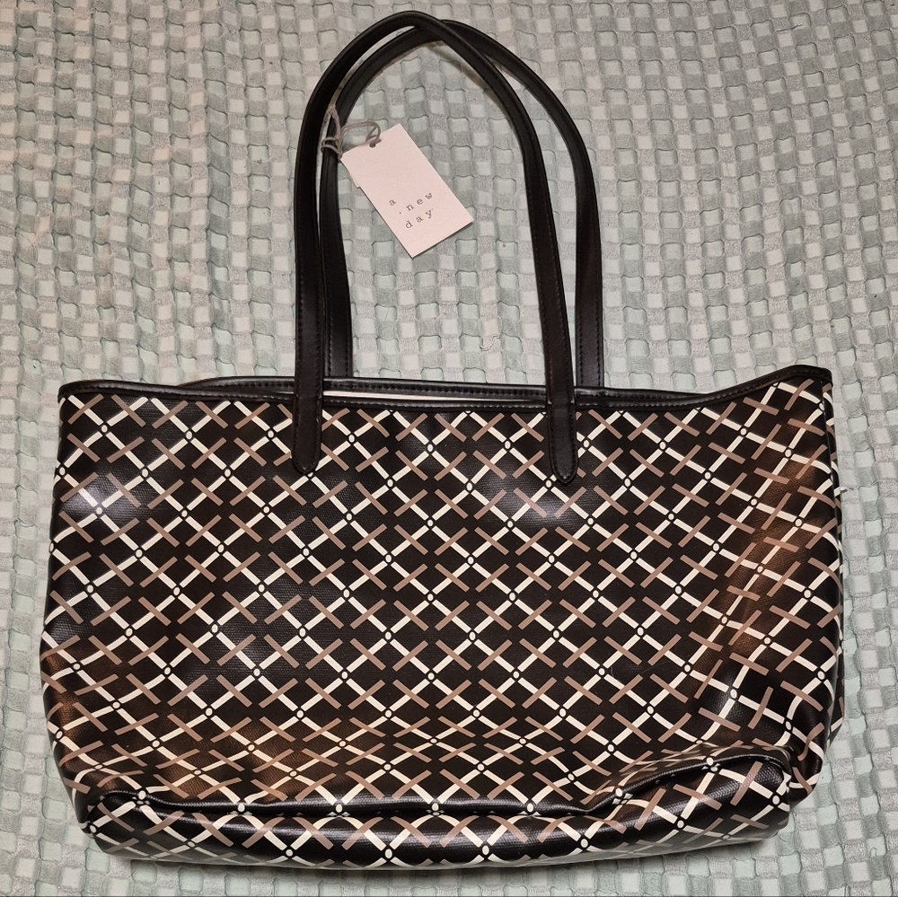 A New Day Black, Brown & Cream Tote Bag